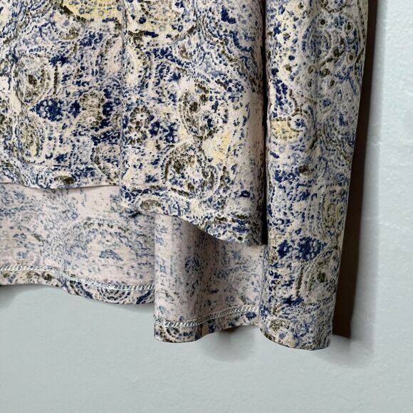 J.Jill PureJill Womens PJ Pima Ellipitical Tee XL Pink‎ V-neck Paisley Lounge - Picture 7 of 8